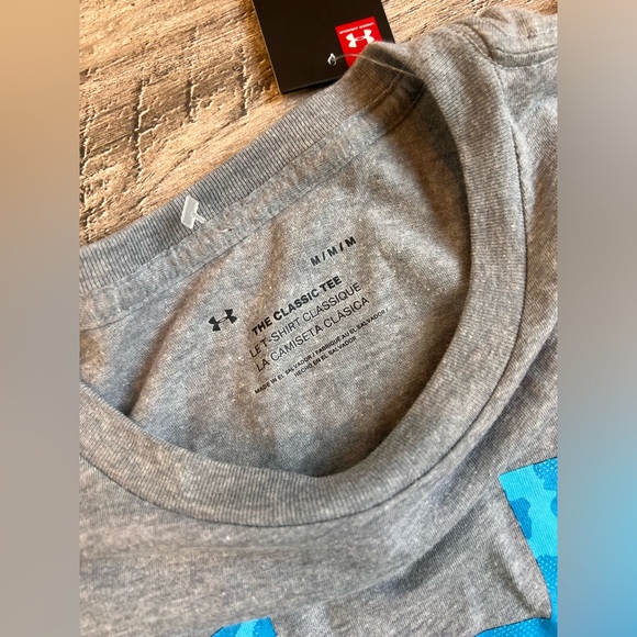 UNDER ARMOUR Womens Sportstyle Graphic T-SHIRT GREY /BLUE  Size MEDIUM NWT #96 - Picture 7 of 11